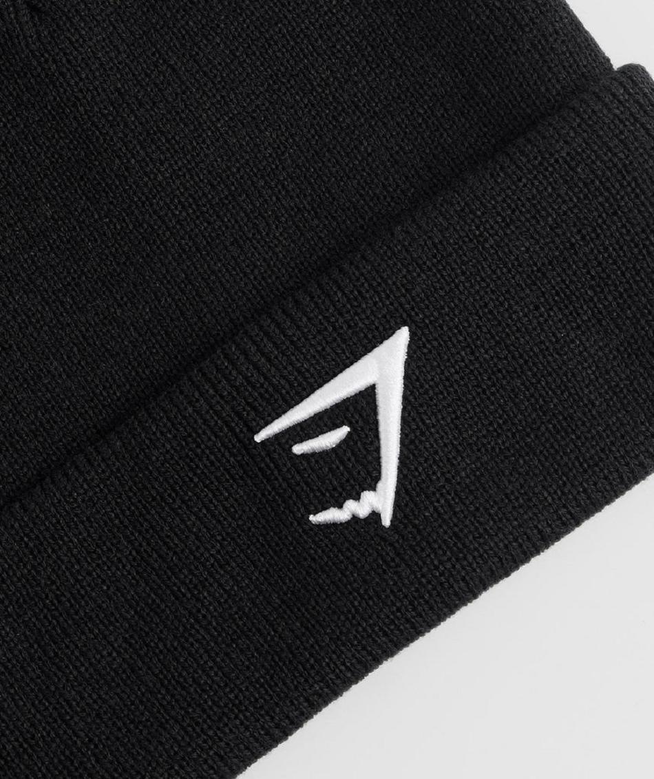 Gymshark Sharkhead Beanie Accessories Šeširi Crne | HR 2082CTV